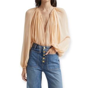 Ulla Johnson 'Safa' Tie Neck Silk Top
